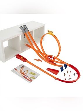 Hot Wheels Orange Loop Racer Track Set for Kids